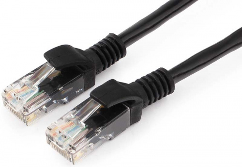 Патч-корд UTP Гарнизон PC-UTP-5e-2-BK, кат.5e, 2м, литой, многожильный (черный)