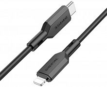 Кабель Type-C - 8 pin Borofone BX70 Shengda 1.0м круглый 3.0A силикон PD20W чёрный