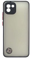 Силиконовый чехол для Samsung Galaxy A03/A035 хром черный