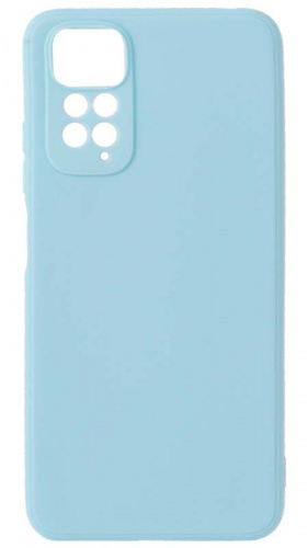 Силиконовый чехол Soft Touch для Xiaomi Redmi Note 11 с защитой камеры голубой