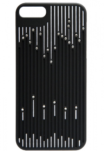 Задняя накладка для iPhone 5 со стразами (полосатая чёрная)