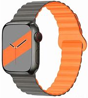 Ремешок на руку для Apple Watch 38/40/41mm двухцветный HOCO, WA22, силикон серый, оранжевый