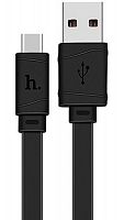 Кабель USB-Type-C HOCO X5 1.0м 2.4A силикон черный