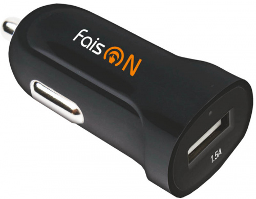АЗУ 1 USB Faison FS-Z-409 1500mA пластик чёрный