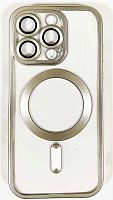 Силиконовый чехол для Apple iPhone 16 Pro magsafe матовый серебро