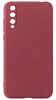 Силиконовый чехол Soft Touch для Huawei Y8P/Honor 30i с защитой камеры бордовый