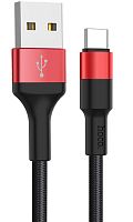 Кабель USB - Type-C HOCO X26 Xpress 1.0м 2.1A чёрно-красный