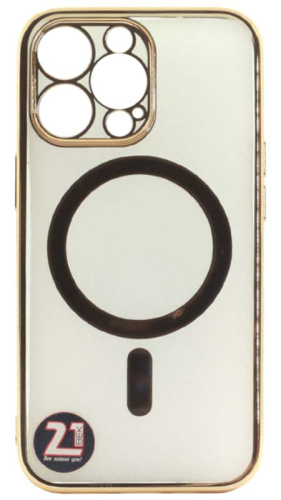 Силиконовый чехол Anyland для Apple iPhone 13 Pro magsafe золотой