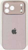 Силиконовый чехол для Apple iPhone 17 Pro Max стеклянный с защитой камеры бледно-сиреневый