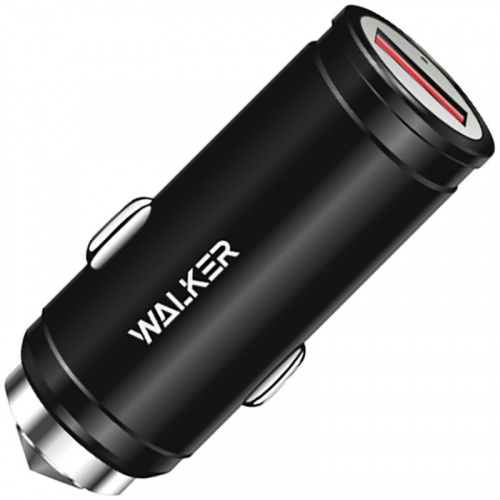 АЗУ WALKER WCR-23, 3А, 18Вт, USB, поддержка QC, черный