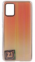 Силиконовый чехол для Samsung Galaxy A51/A515 с золотой окантовкой прозрачно-оранжевый