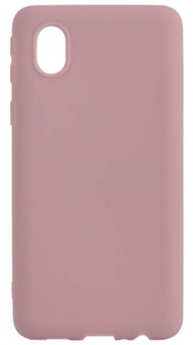 Силиконовый чехол для Samsung Galaxy A01 Core/A013 матовый бледно-розовый