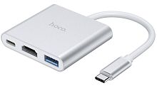 USB-концентратор HOCO HB14 Ease USB 3,0 HDMI Type-C+PD серый