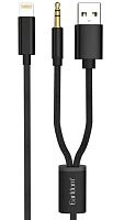 AUX кабель - USB Lighting Earldom AUX43 черный