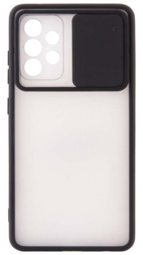 Силиконовый чехол для Samsung Galaxy A52/A525 с защитой камеры хром черный
