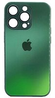 Силиконовый чехол для Apple iPhone 14 Pro стекло градиентное зеленый