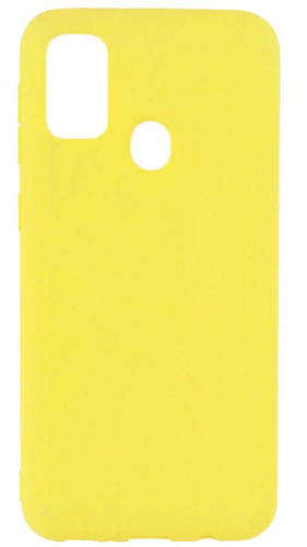 Силиконовый чехол для Samsung Galaxy M30s/M215 матовый с блестками желтый