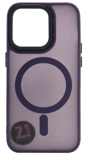 Силиконовый чехол MagSafe для Apple iPhone 14 Pro матовый фиолетовый