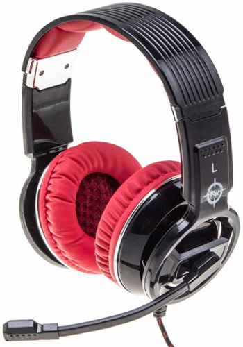 Наушники с микрофоном Оклик HS-L350G RED WAR черный/красный 2.2м мониторные