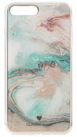 Силиконовый чехол для Apple iPhone 7 Plus/8 Plus мрамор бирюзовый