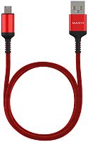 Кабель USB - micro USB Maxvi MC-10M красный