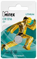 Батарейка MIREX CR1216-1BL Lithium 3В 1 шт в блистере