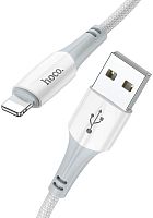 Кабель USB - 8 pin HOCO X70 Ferry 1.0м круглый 2.4A нейлон белый