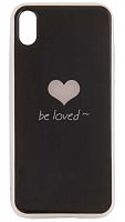 Силиконовый чехол для Apple iPhone XR be loved с сердечком чёрный