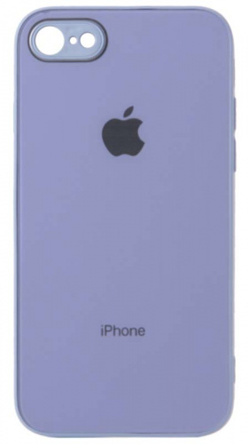 Силиконовый чехол для Apple iPhone 7/8 стеклянный с защитой камеры лавандовый