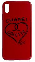 Силиконовый чехол для Apple iPhone XS Max стеклянный Colette красный