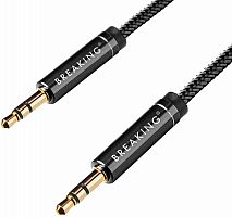 Кабель AUX Breaking Jack 3,5mm - Jack 3,5mm 1.0м удлинитель нейлон черный