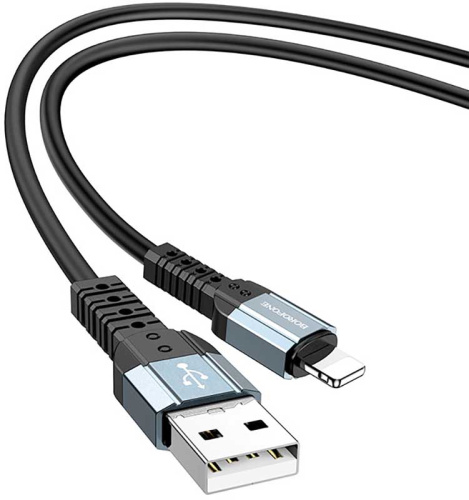 Кабель USB - 8 pin Borofone BX64 1.0м круглый 2.4A силикон чёрный
