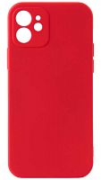 Силиконовый чехол Soft Touch для Apple iPhone 12 с защитой камеры красный