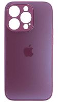 Силиконовый чехол для Apple iPhone 14 Pro матовое стекло бордовый