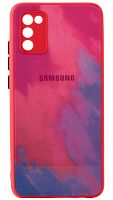 Силиконовый чехол для Samsung Galaxy A02S/A025 стеклянный краски красный