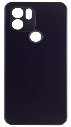 Силиконовый чехол для Xiaomi Redmi A1 Plus/A2 Plus матовое стекло с лого фиолетовый