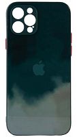 Силиконовый чехол для Apple iPhone 12 Pro стеклянный краски зеленый
