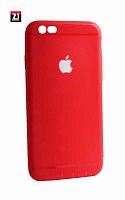 Силиконовый чехол для Apple iPhone 6/6S с вырезанным логотипом и заглушками красный