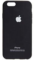 Силиконовый чехол для Apple iPhone 6/6S с яблоком чёрный