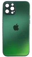 Силиконовый чехол для Apple iPhone 12 Pro Max стекло градиентное зеленый