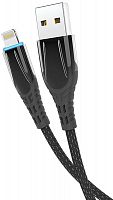 Кабель SmartLED, USB 2.0 - Lightning, 1.2м, 2.1A, черный, OLMIO