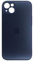 Силиконовый чехол для Apple iPhone 14 Plus матовое стекло темно-синий