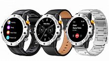 Смарт часы HainoTeko RW-58 BT Call Waterproof 3 Pairs Strap серебро