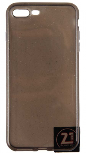 Силиконовый чехол для Apple iPhone 7 Plus/8 Plus с блестками прозрачный чёрный