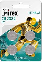 Батарейка MIREX CR2032-4BL Lithium 3В 4 шт в блистере