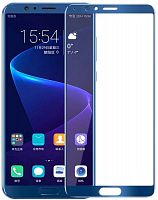 Противоударное стекло для Huawei Honor View 10 с полной проклейкой синий