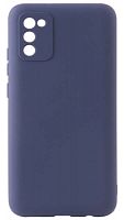 Силиконовый чехол Soft Touch для Samsung Galaxy A02S/A025 с защитой камеры синий