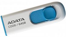 64GB флэш драйв A-Data C008, белый, с голубой вставкой