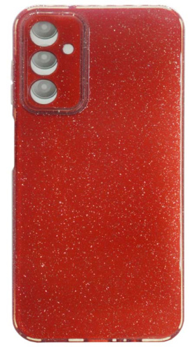 Силиконовый чехол для Samsung Galaxy A14/A145 блестки с защитой камеры красный