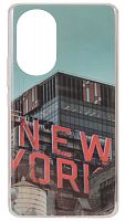 Силиконовый чехол для Honor 50 прозрачный борт new york